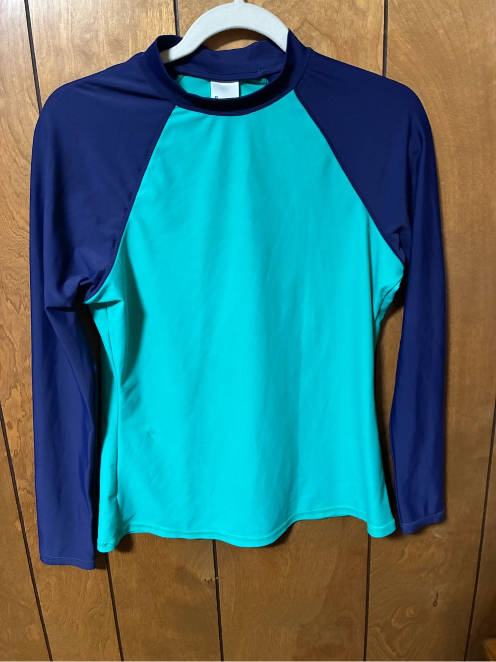 Boden Teal and Navy Long Sleeve Swim Top